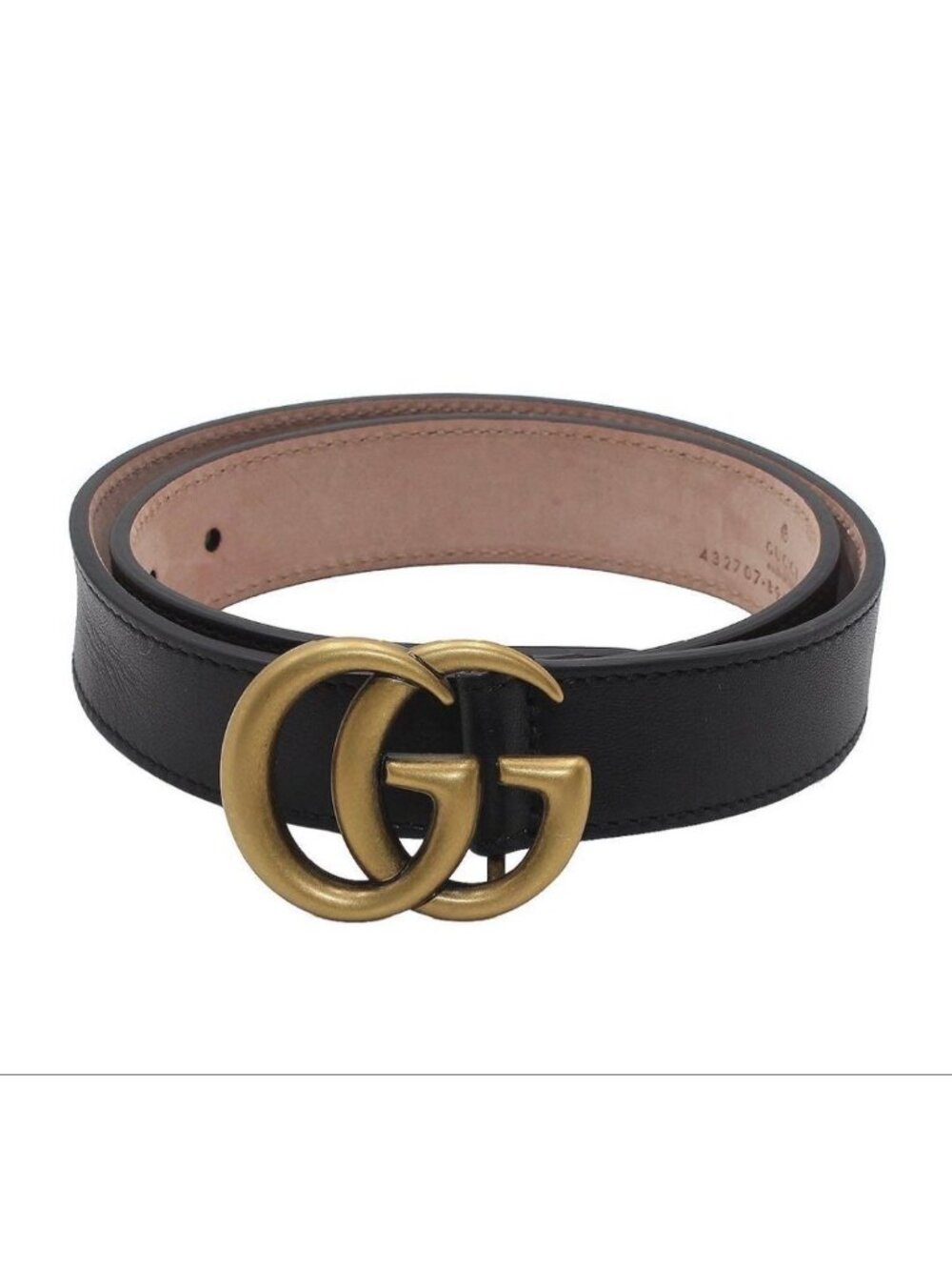 Gucci Double G GG Marmont Leather Belt